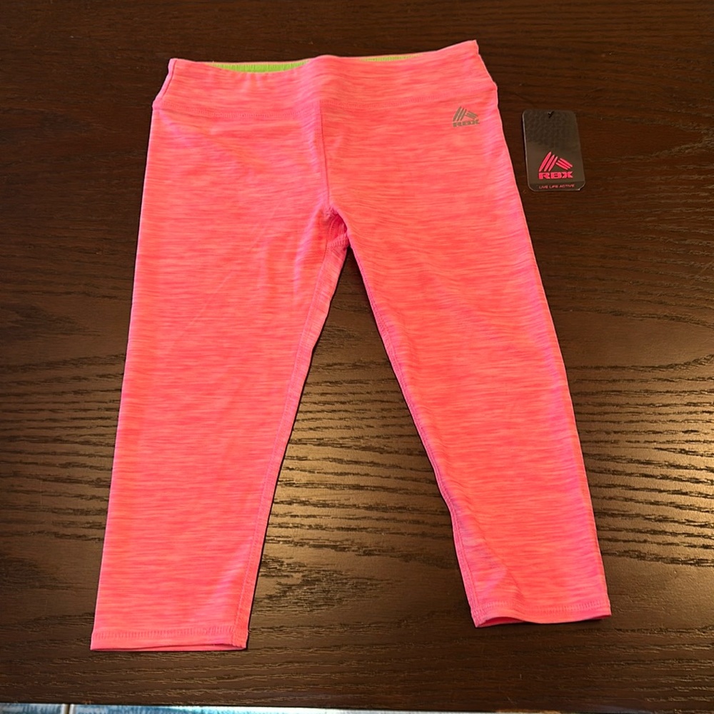 Neon KO pink kids leggings/pants